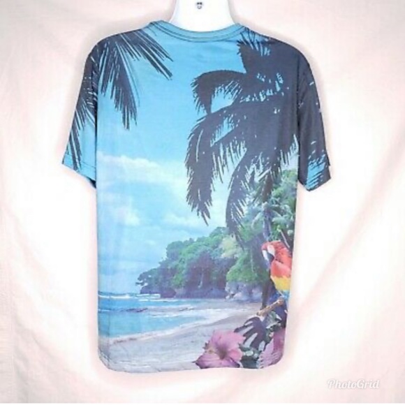 CaribbeanPrint Moisture Wicking T-Shirt Tropical - Picture 3 of 6
